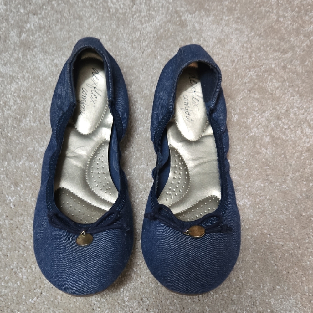 Dexflex Comfort Blue Denim Ballet Flats